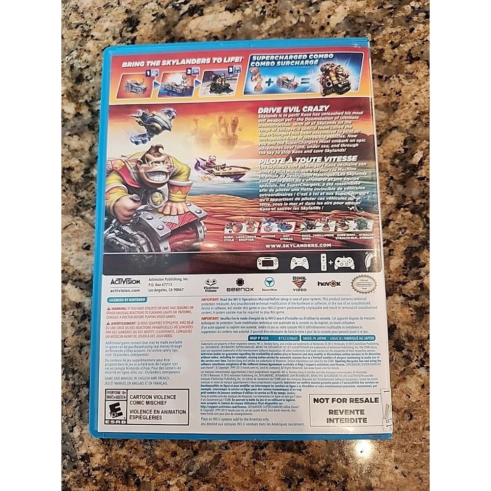 Wii U Skylanders Superchargers‎ Rated E Everyone 10+ Activision Video Game CD